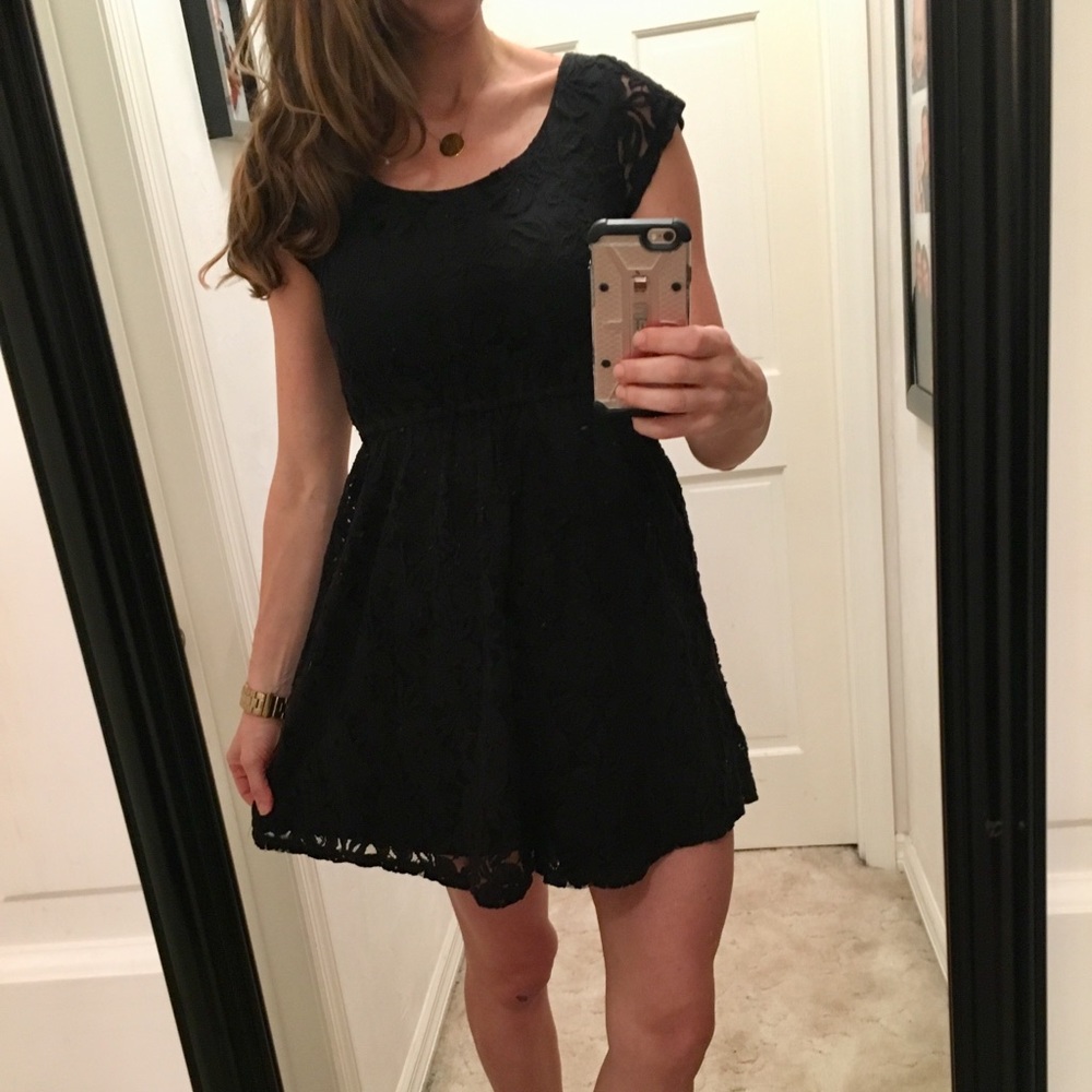 Xhilaration black lace dress size small